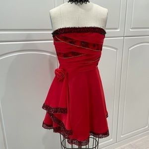 Red Ribbon Mini Dress